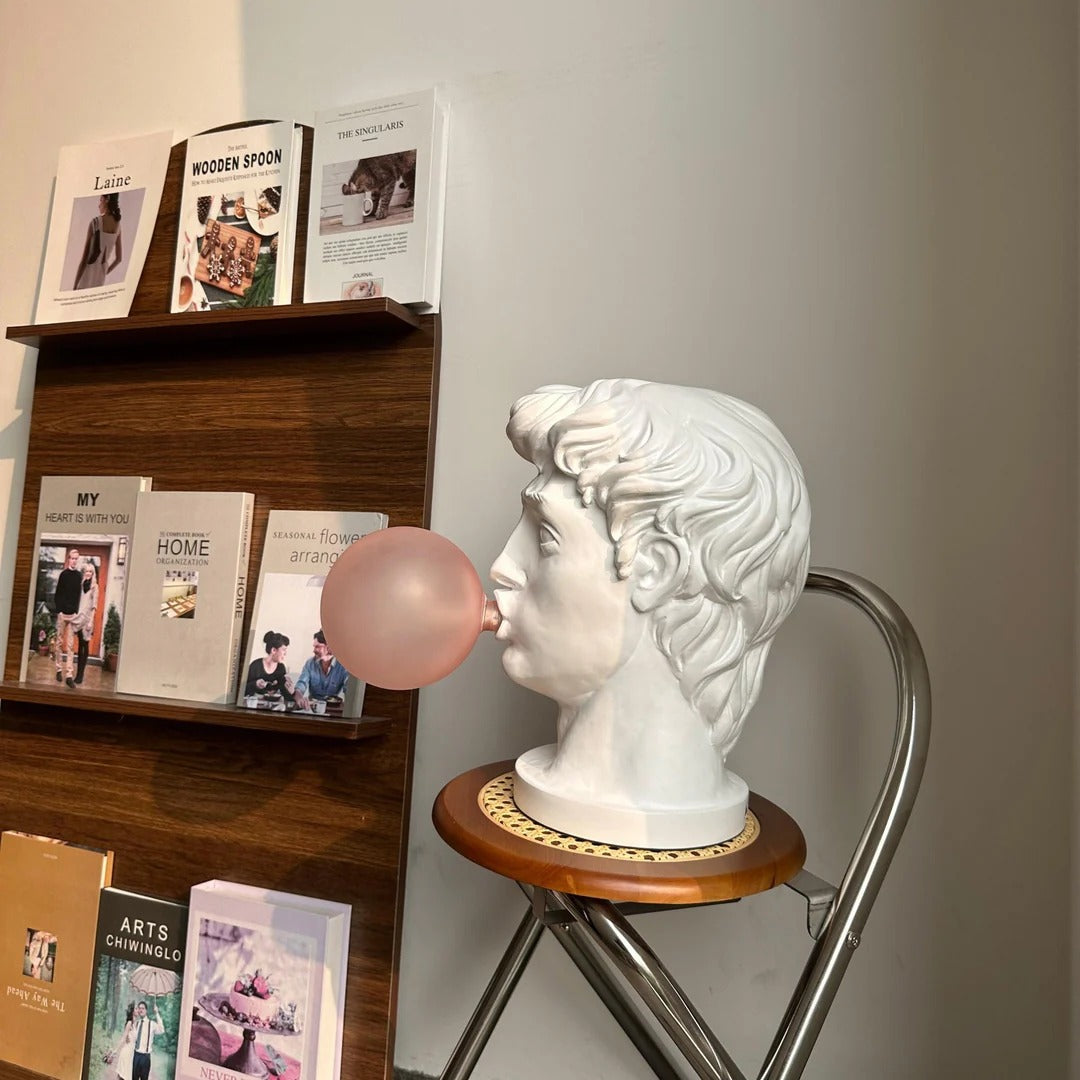Eclectic Bust Table Lamp with Spherical Detail
