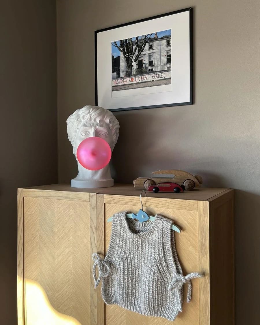 Eclectic Bust Table Lamp with Spherical Detail