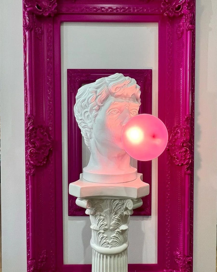 Eclectic Bust Table Lamp with Spherical Detail