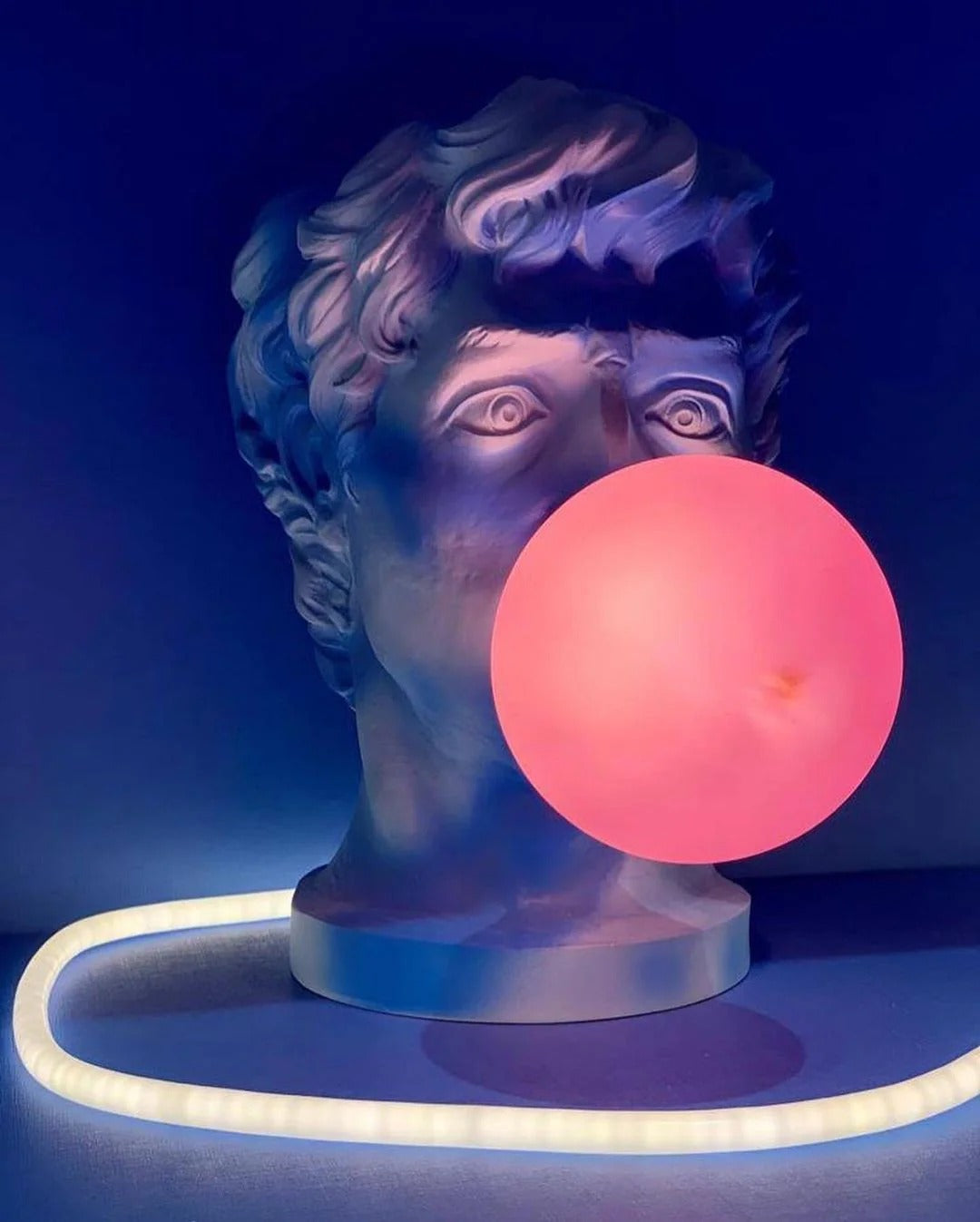 Eclectic Bust Table Lamp with Spherical Detail