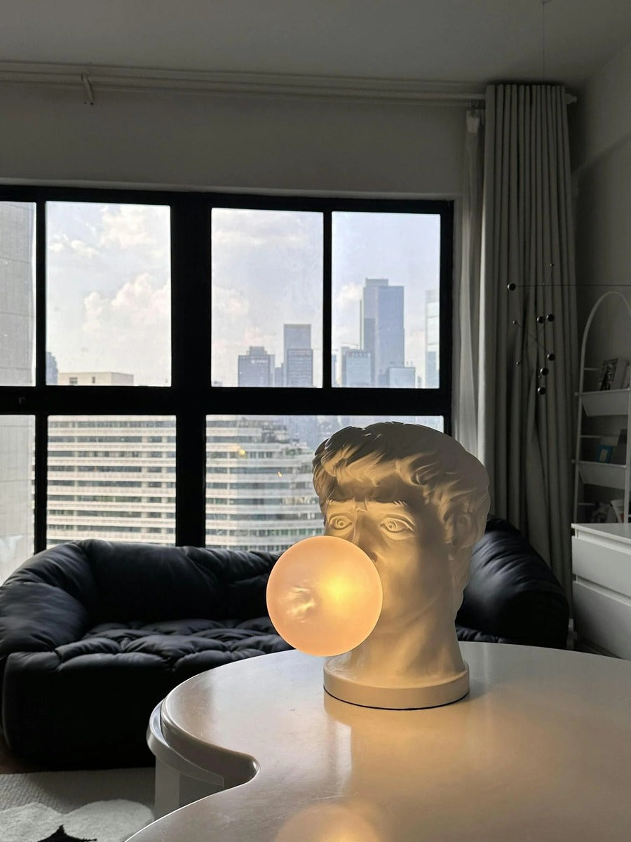 Eclectic Bust Table Lamp with Spherical Detail