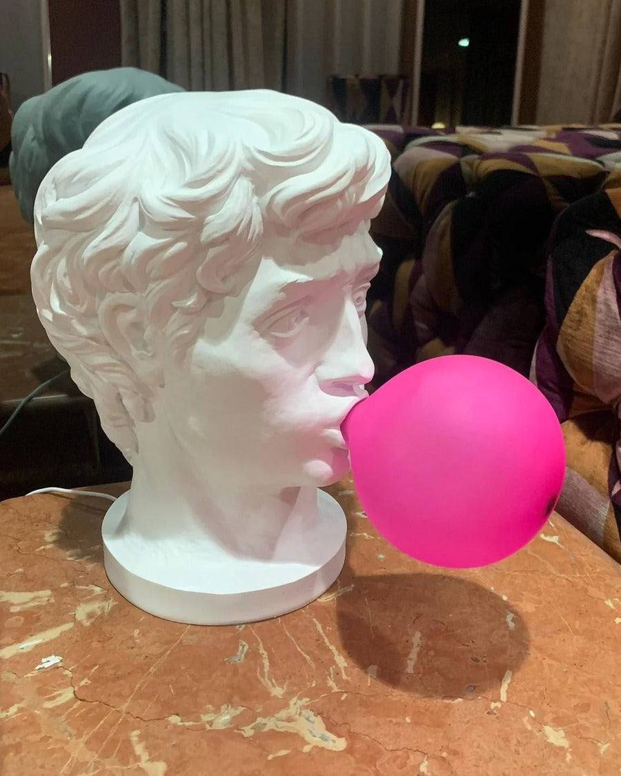 Eclectic Bust Table Lamp with Spherical Detail