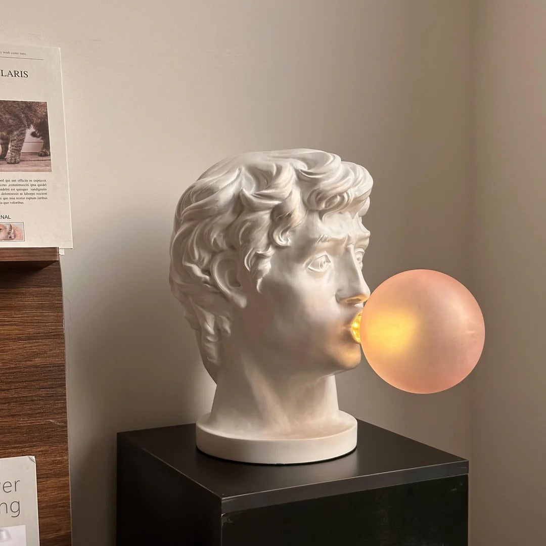 Eclectic Bust Table Lamp with Spherical Detail