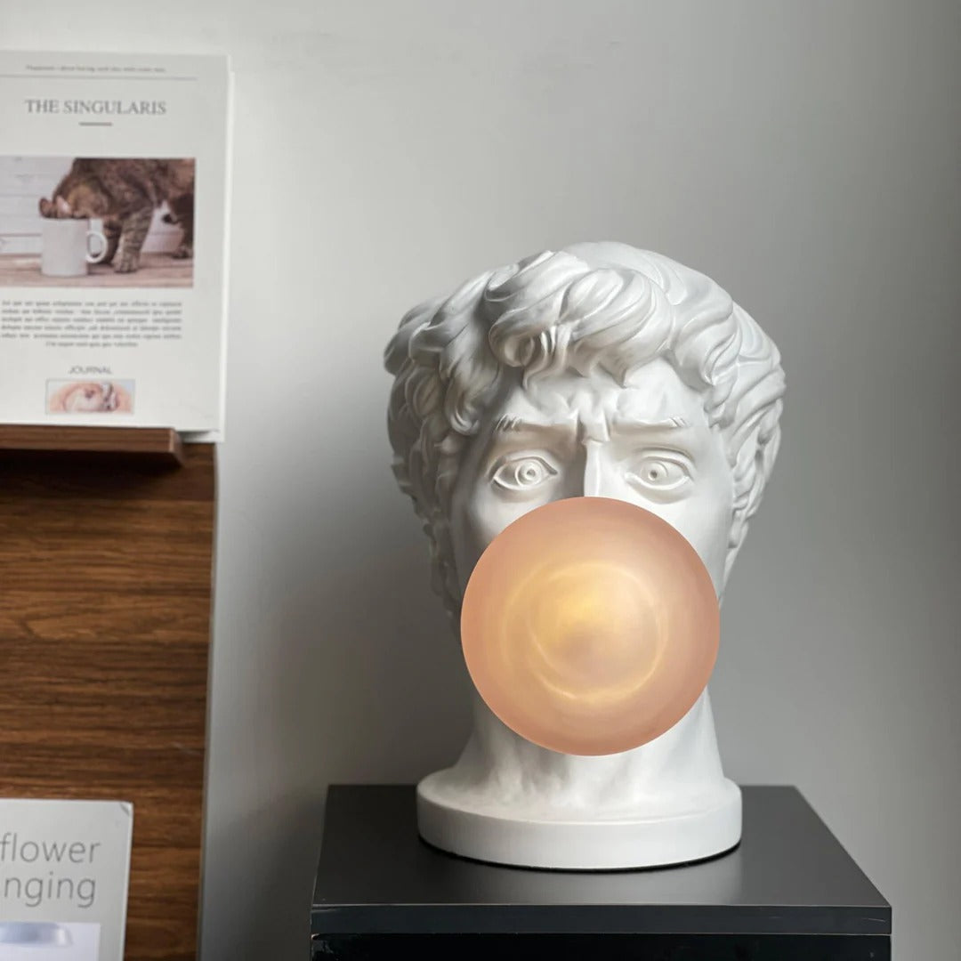 Eclectic Bust Table Lamp with Spherical Detail