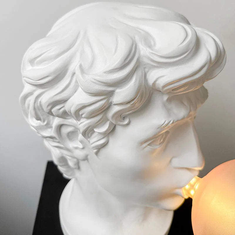 Eclectic Bust Table Lamp with Spherical Detail