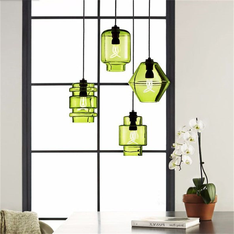 Art Deco Pendant Light Featuring Curved Hexagon