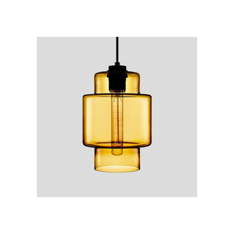 Art Deco Pendant Light Featuring Curved Hexagon