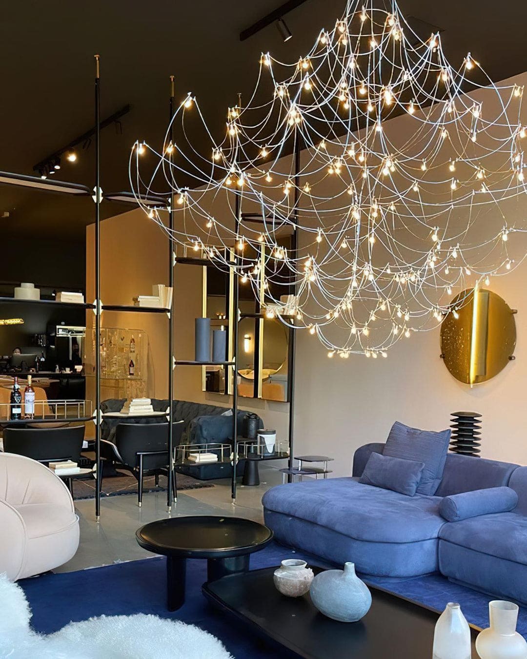 Multi-Tiered Chandelier & Geometric Elegance