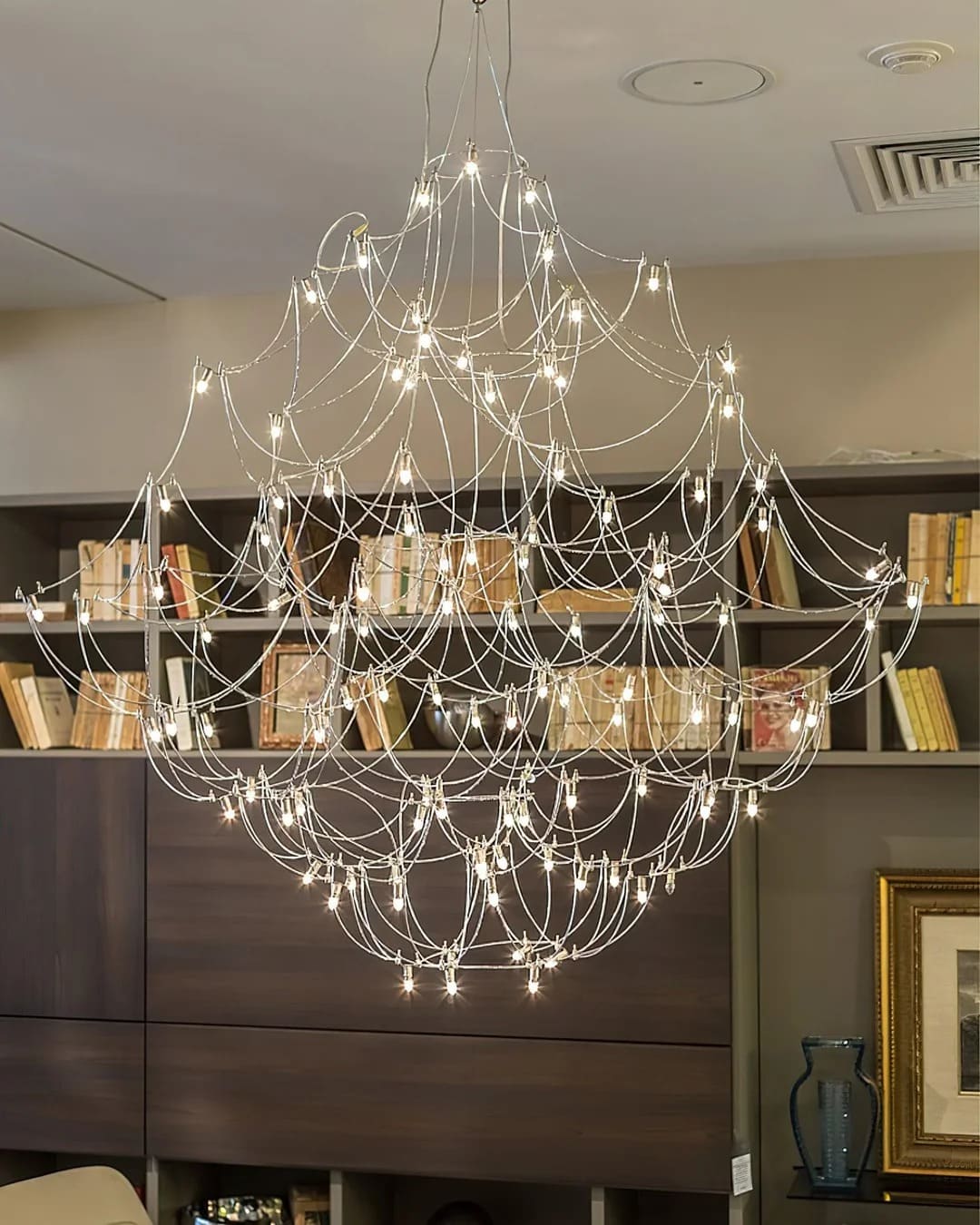 Multi-Tiered Chandelier & Geometric Elegance