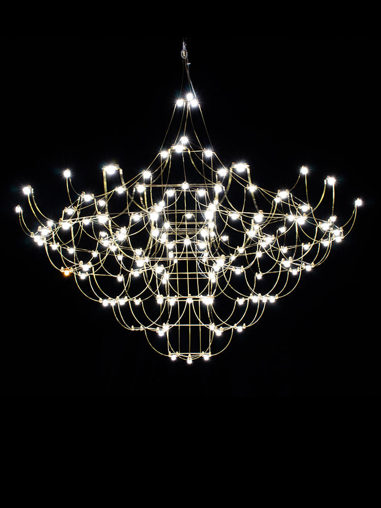 Multi-Tiered Chandelier & Geometric Elegance