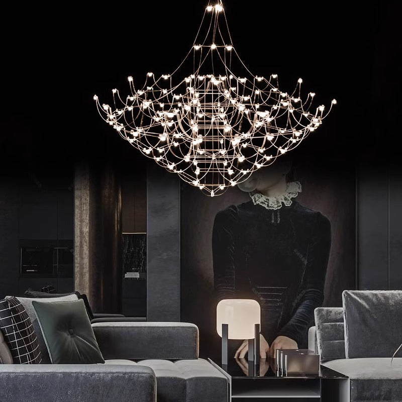 Multi-Tiered Chandelier & Geometric Elegance