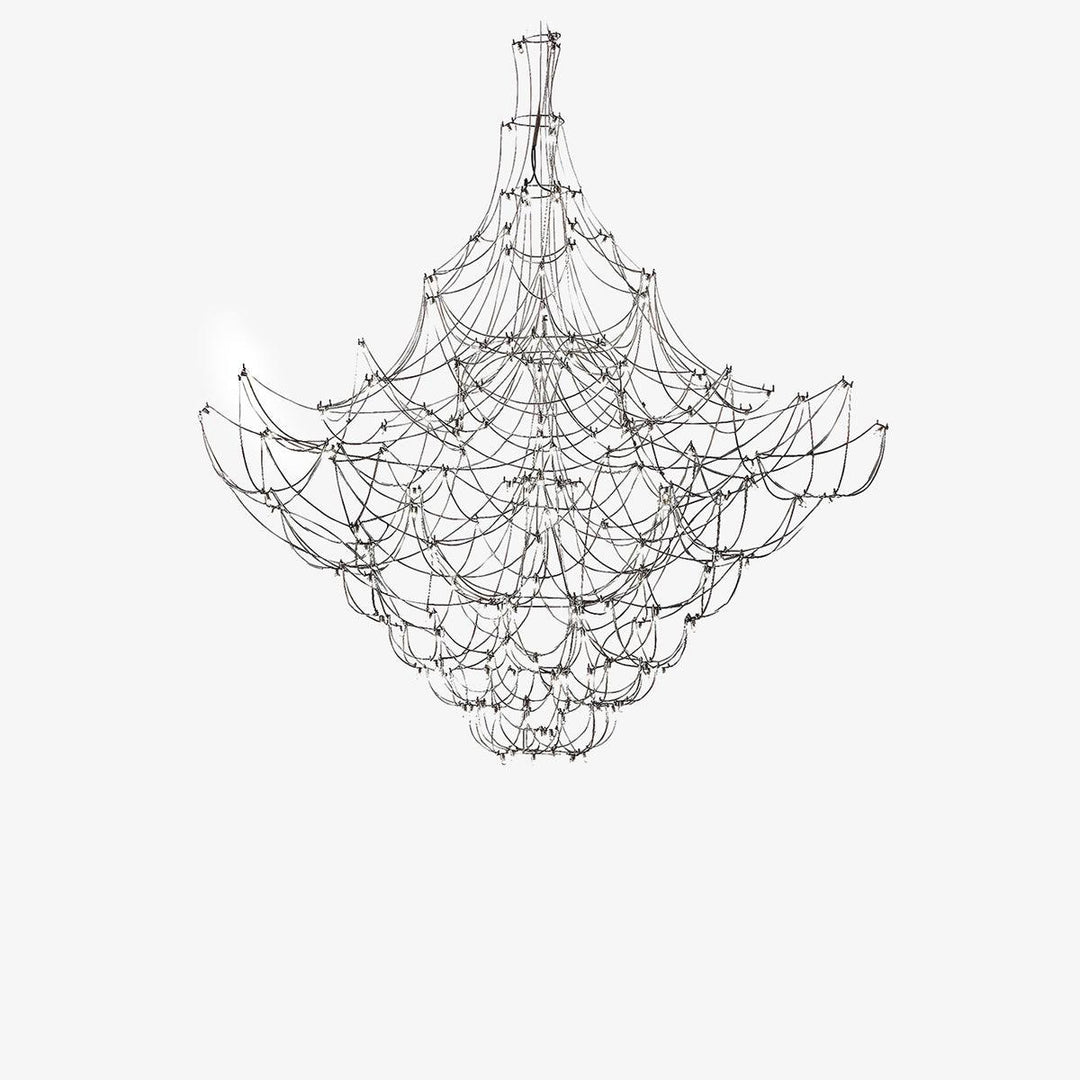 Multi-Tiered Chandelier & Geometric Elegance