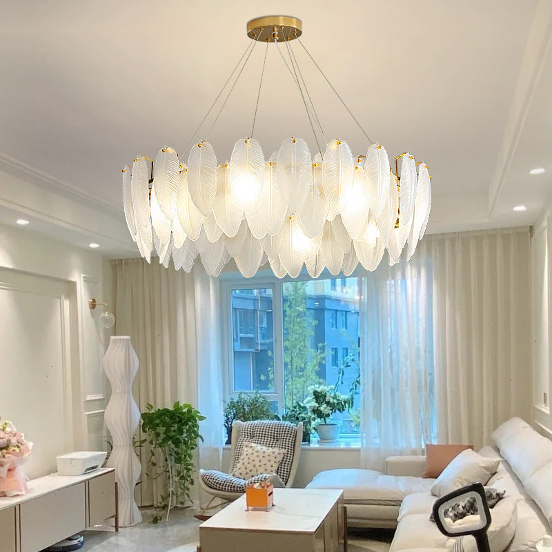 Art Deco Glass Feather Chandelier – Luxe Design