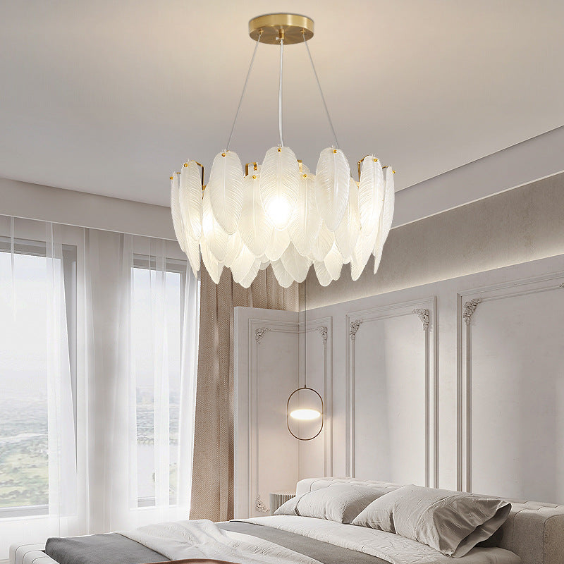 Art Deco Glass Feather Chandelier – Luxe Design