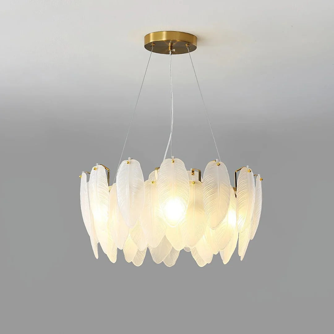 Art Deco Glass Feather Chandelier – Luxe Design