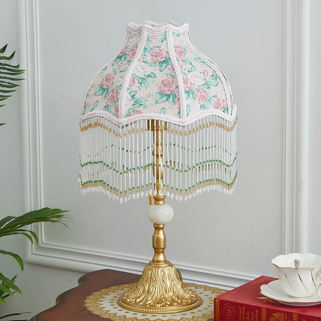 Vintage Table Lamp – Bell-Shaped Domed Fringe