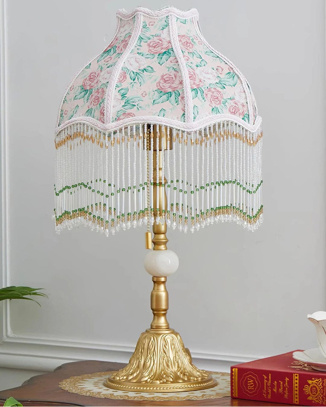 Vintage Table Lamp – Bell-Shaped Domed Fringe