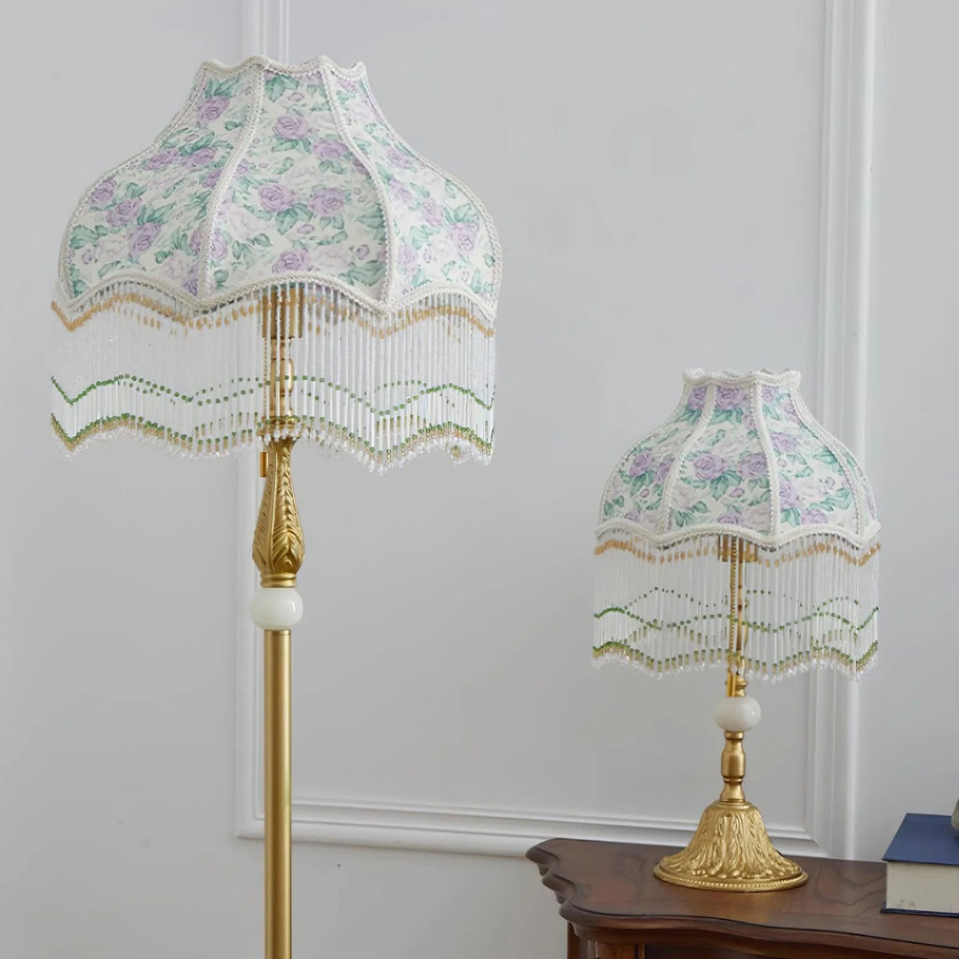 Vintage Table Lamp – Bell-Shaped Domed Fringe