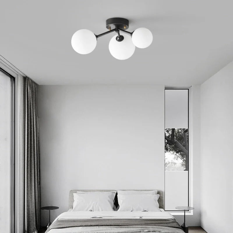 Semi-Flush Mount Light – Three Modern Spheres