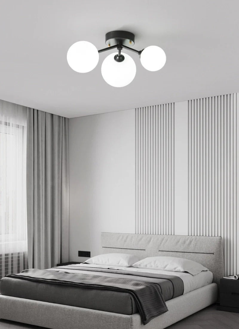 Semi-Flush Mount Light – Three Modern Spheres