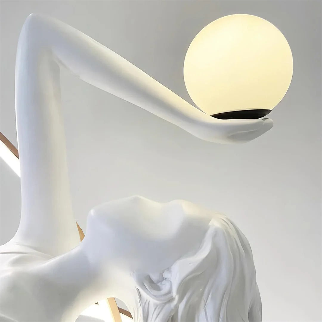 Art Deco Floor Lamp with Twisted-Ribbon Figure
