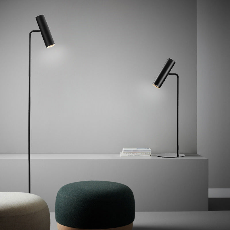 Minimalist Angled Cylindrical Floor Lamp – LED