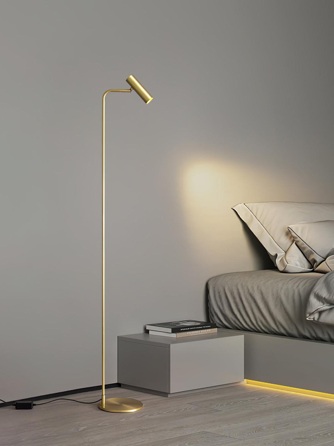 Minimalist Angled Cylindrical Floor Lamp – LED