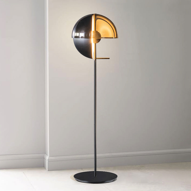 Mid-Century Floor Lamp with Hemispherical Head
