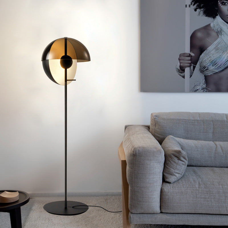 Mid-Century Floor Lamp with Hemispherical Head