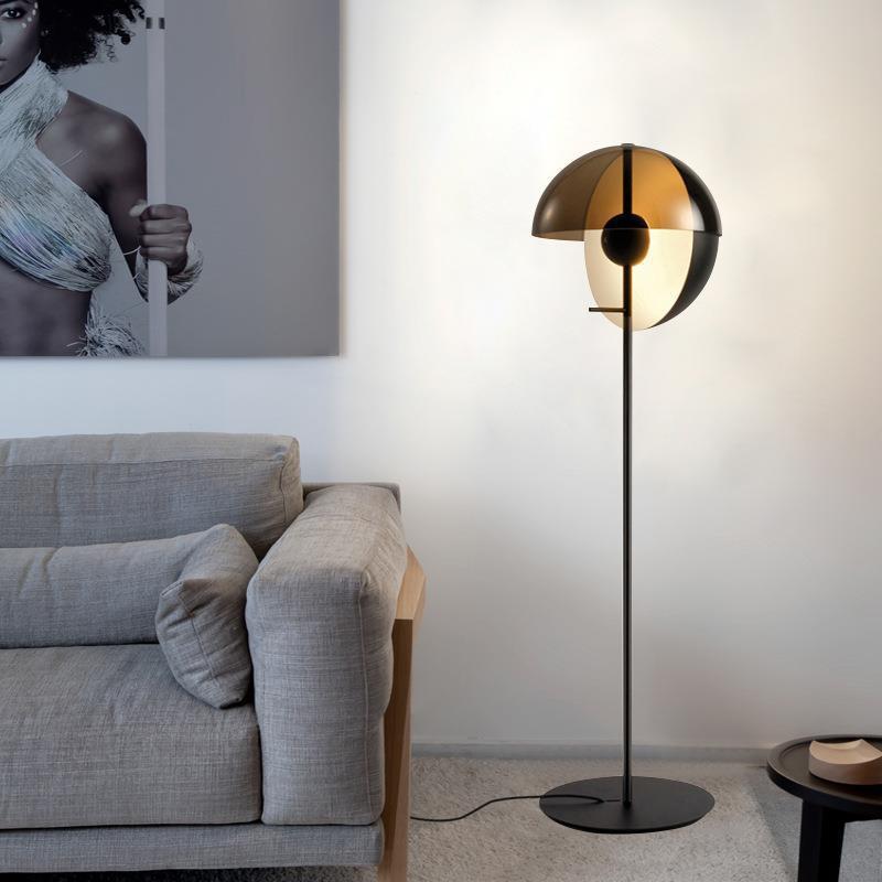 Mid-Century Floor Lamp with Hemispherical Head