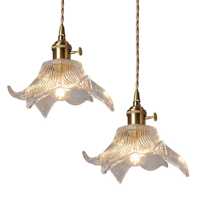 Art-Deco Intricately Curvilinear-tulip Pendant Light