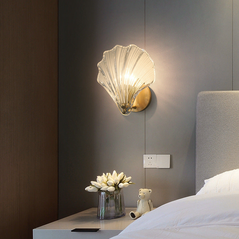 Gleaming Shell Wall Light Fixture