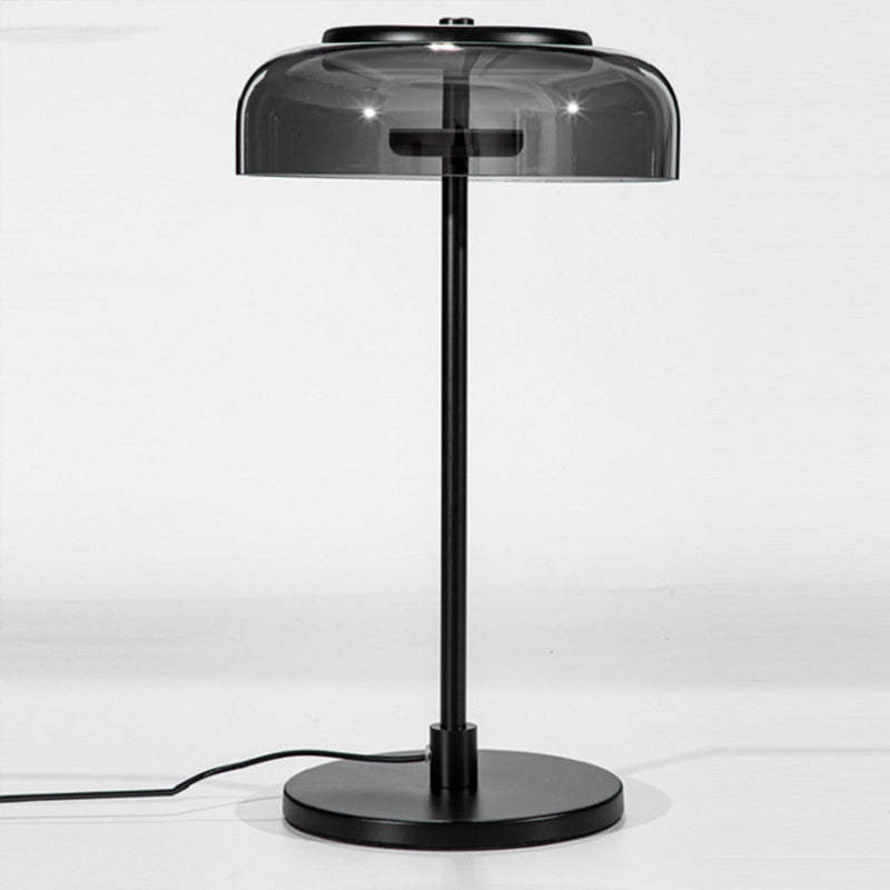 Industrial Table Lamp with Semicircular Umbrella Shade