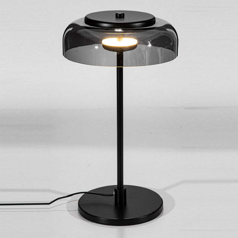 Industrial Table Lamp with Semicircular Umbrella Shade