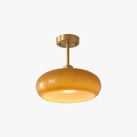 Mid-Century Modern Semi-Prismatic Flush Mount Light