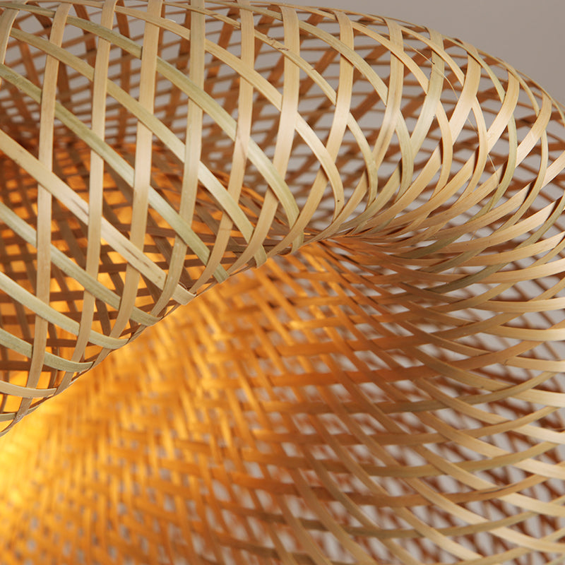 Japandi Interwoven Dome Pendant Light Design