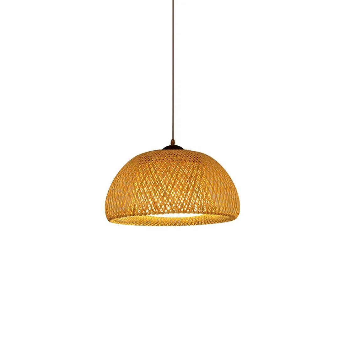 Japandi Interwoven Dome Pendant Light Design