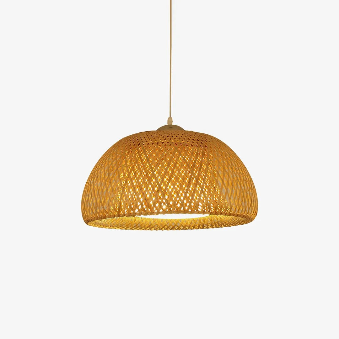 Japandi Interwoven Dome Pendant Light Design