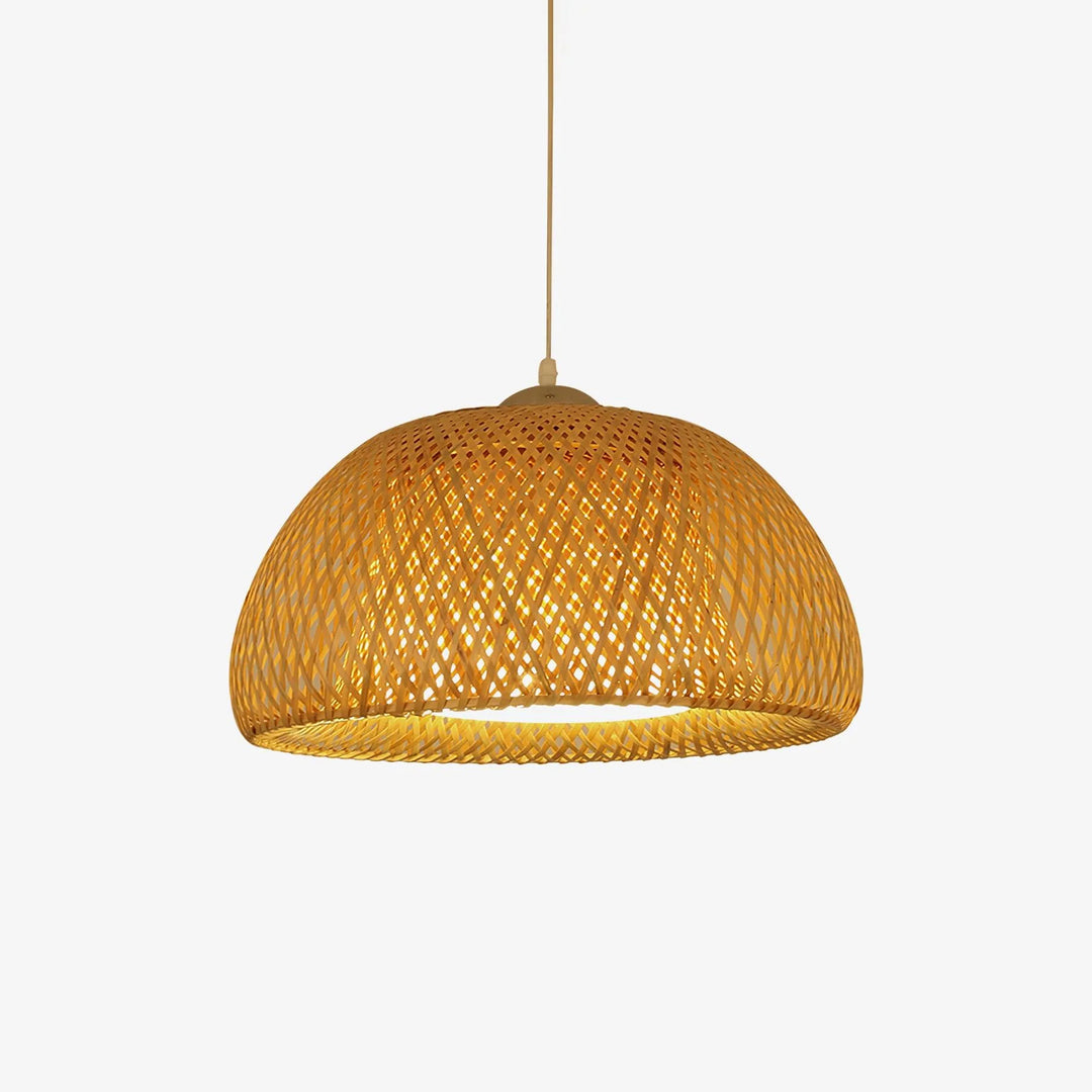 Japandi Interwoven Dome Pendant Light Design