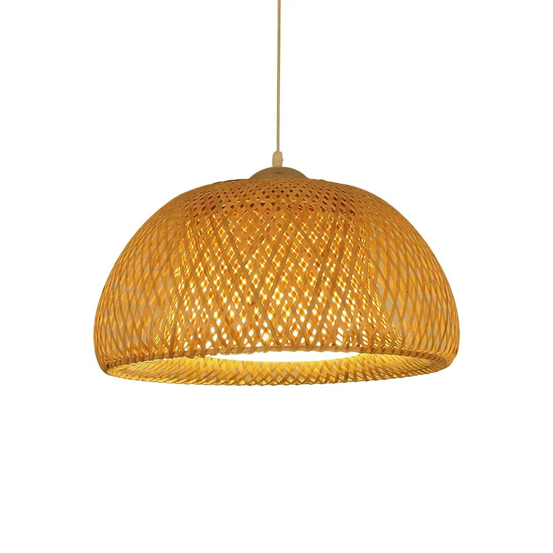 Japandi Interwoven Dome Pendant Light Design