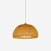 Japandi Interwoven Dome Pendant Light Design