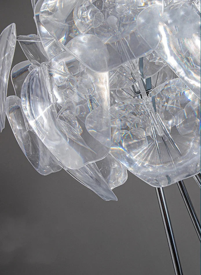 Modern Tripod Cone-Shaped Floor Lamp with Petals