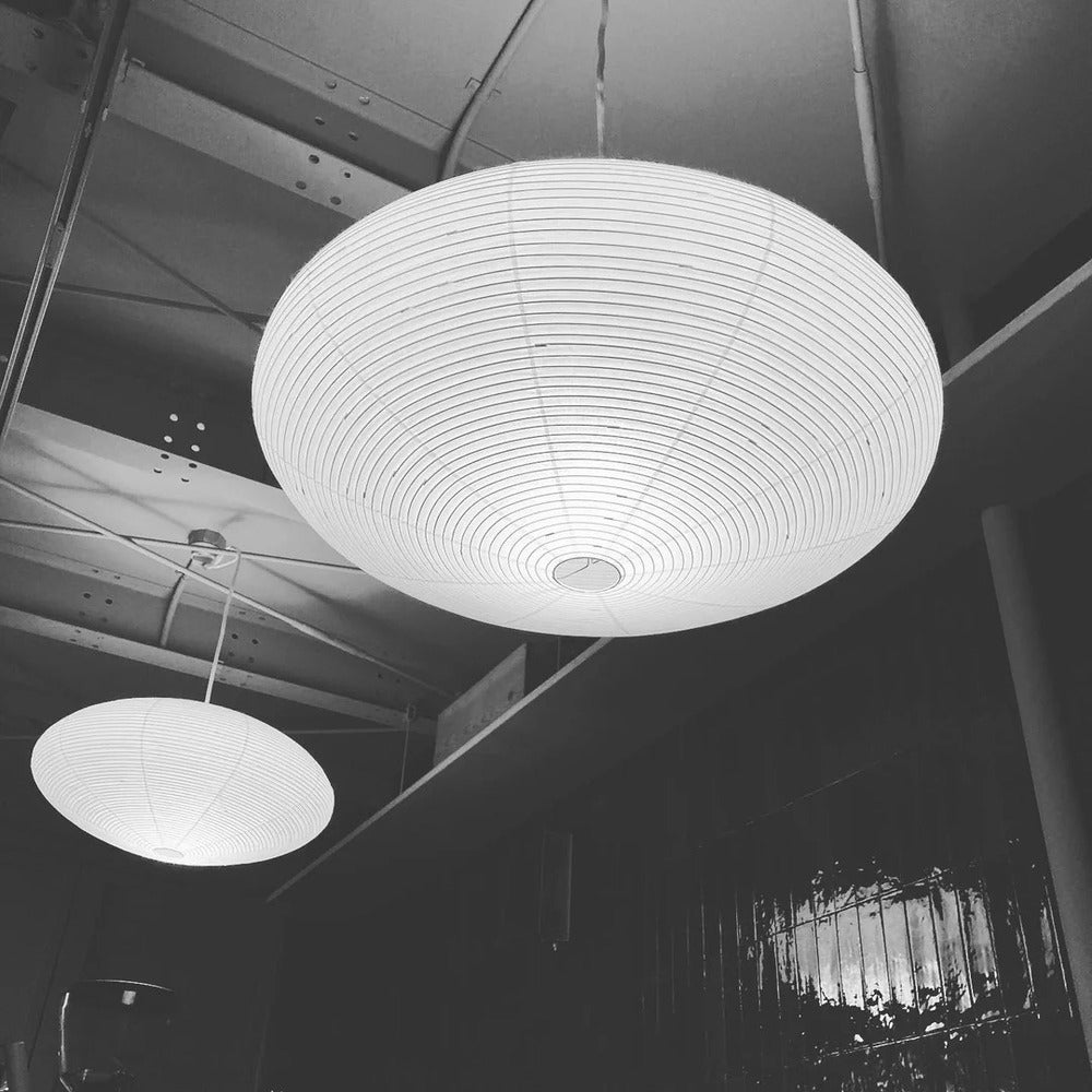 Japandi Ellipsoidal Parallel-Ribbed Pendant Light