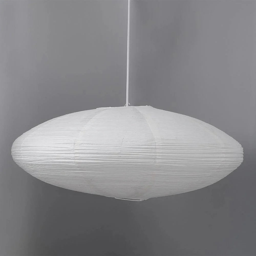 Japandi Ellipsoidal Parallel-Ribbed Pendant Light