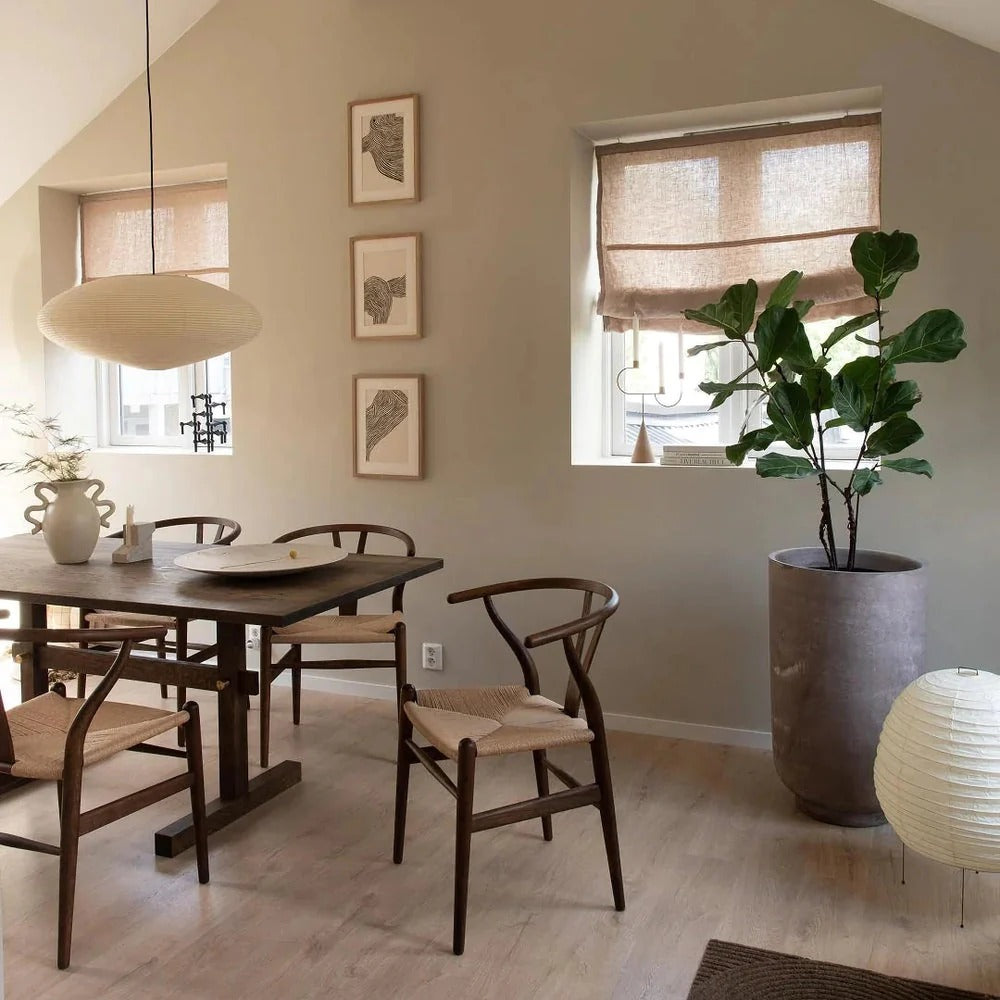 Japandi Ellipsoidal Parallel-Ribbed Pendant Light