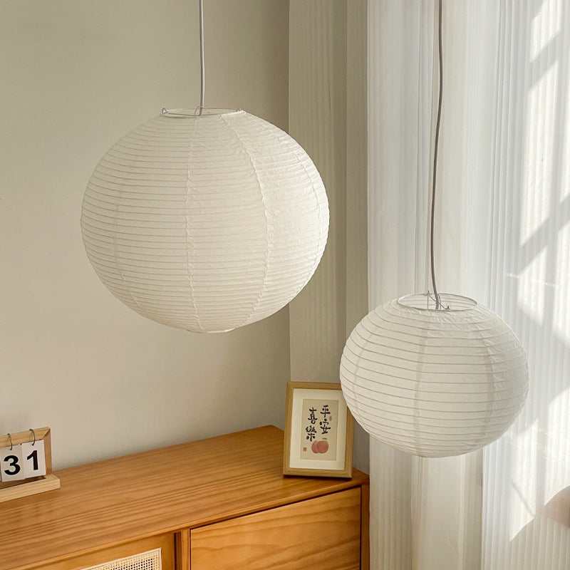 Japanese Globe Rice Paper Pendant Light