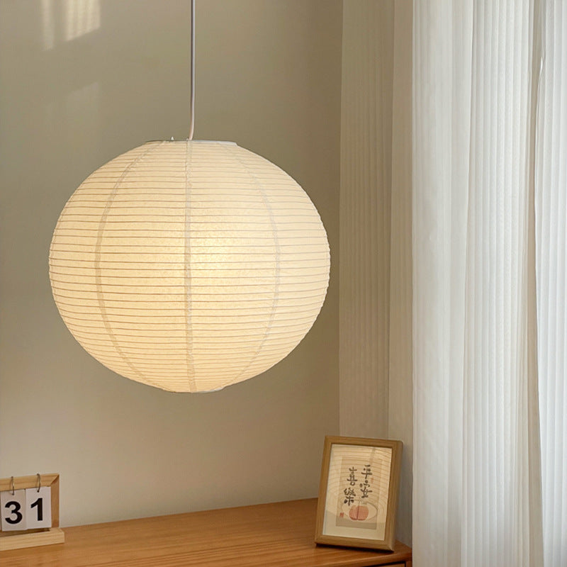Japanese Globe Rice Paper Pendant Light