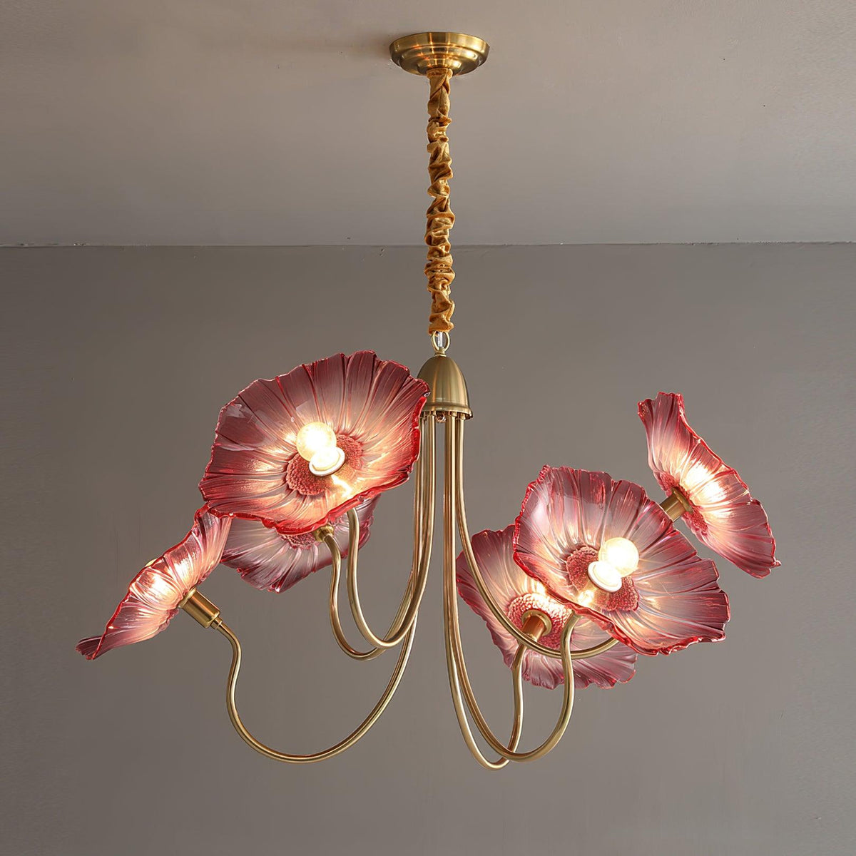 Art Deco Chandelier & Vintage Leaf Shade Design