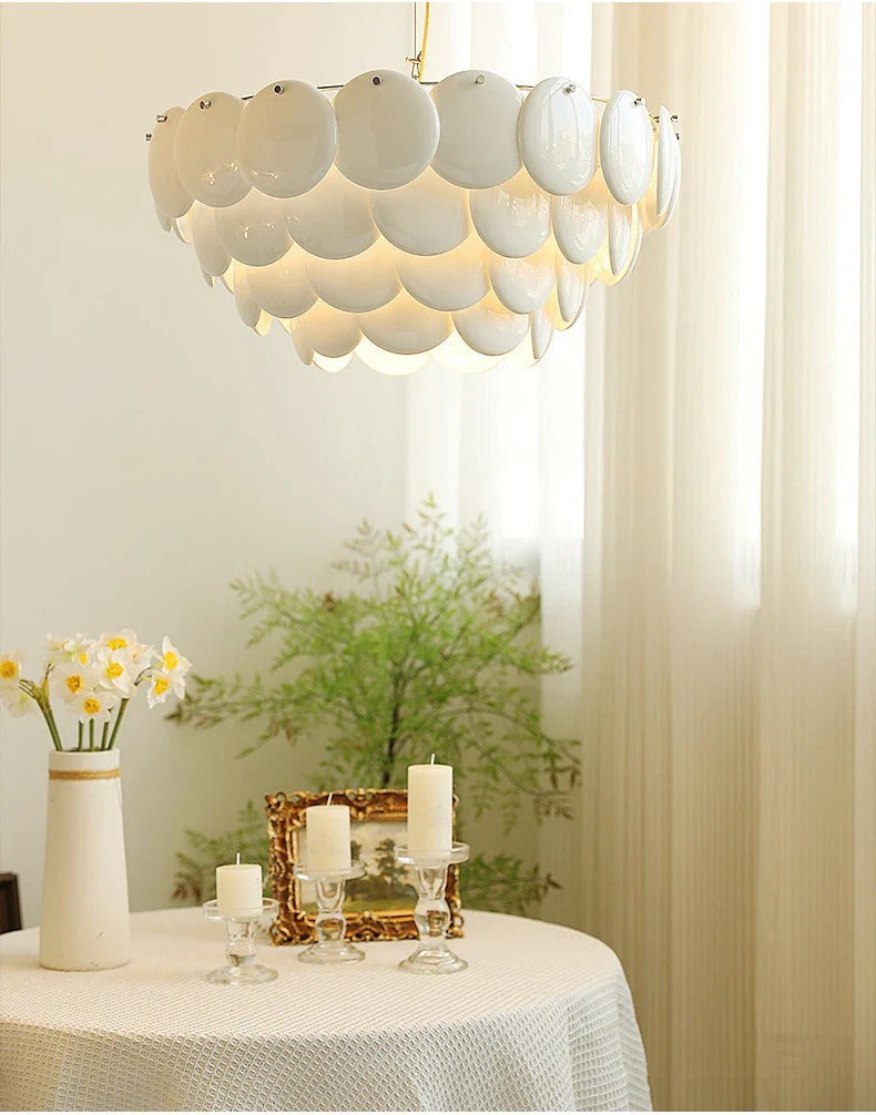 Luxurious Ceramic Round Layered Chandelier