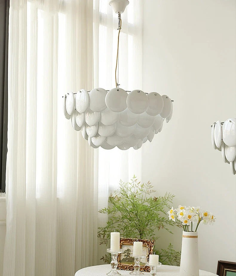 Luxurious Ceramic Round Layered Chandelier